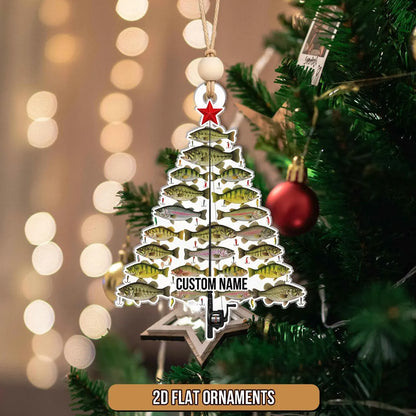 Custom Fishing Christmas Ornament, Personalized Fish Tree Design with Rod