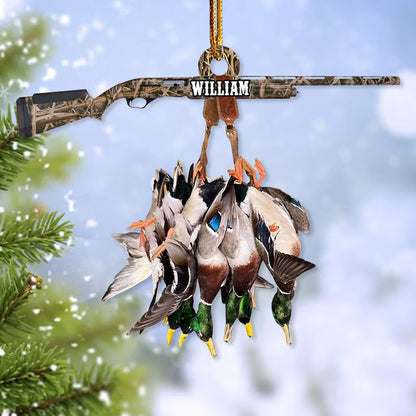 Personalized Duck Hunting Christmas Ornament, Duck Hunting Vest Ornament, Christmas Gift For Hunting Lover