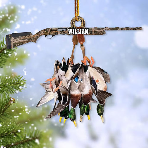 Personalized Duck Hunting Christmas Ornament, Duck Hunting Vest Ornament, Christmas Gift For Hunting Lover