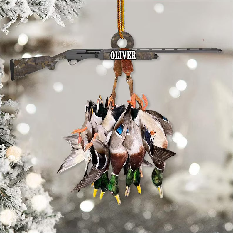 Personalized Duck Hunting Christmas Ornament, Duck Hunting Vest Ornament, Christmas Gift For Hunting Lover