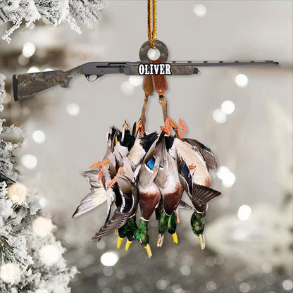 Personalized Duck Hunting Christmas Ornament, Duck Hunting Vest Ornament, Christmas Gift For Hunting Lover