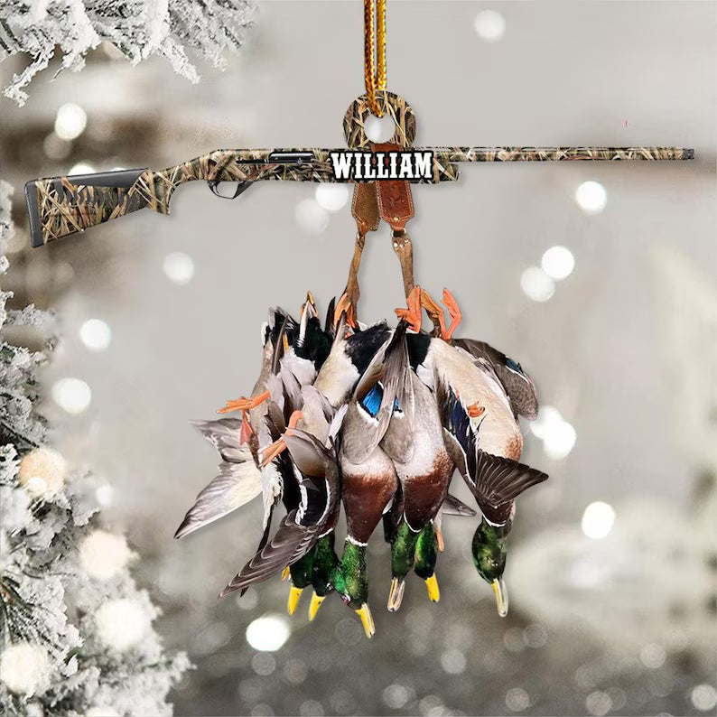 Personalized Duck Hunting Christmas Ornament, Duck Hunting Vest Ornament, Christmas Gift For Hunting Lover