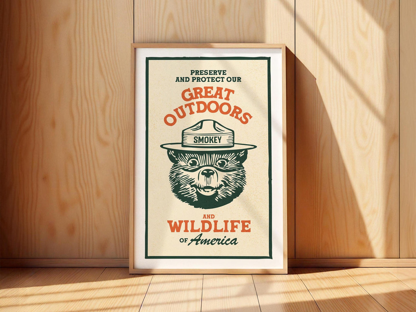 Vintage Smokey Bear Poster Canvas - Great Outdoors & Wildlife Preservation Ideal Gift for Hunters
