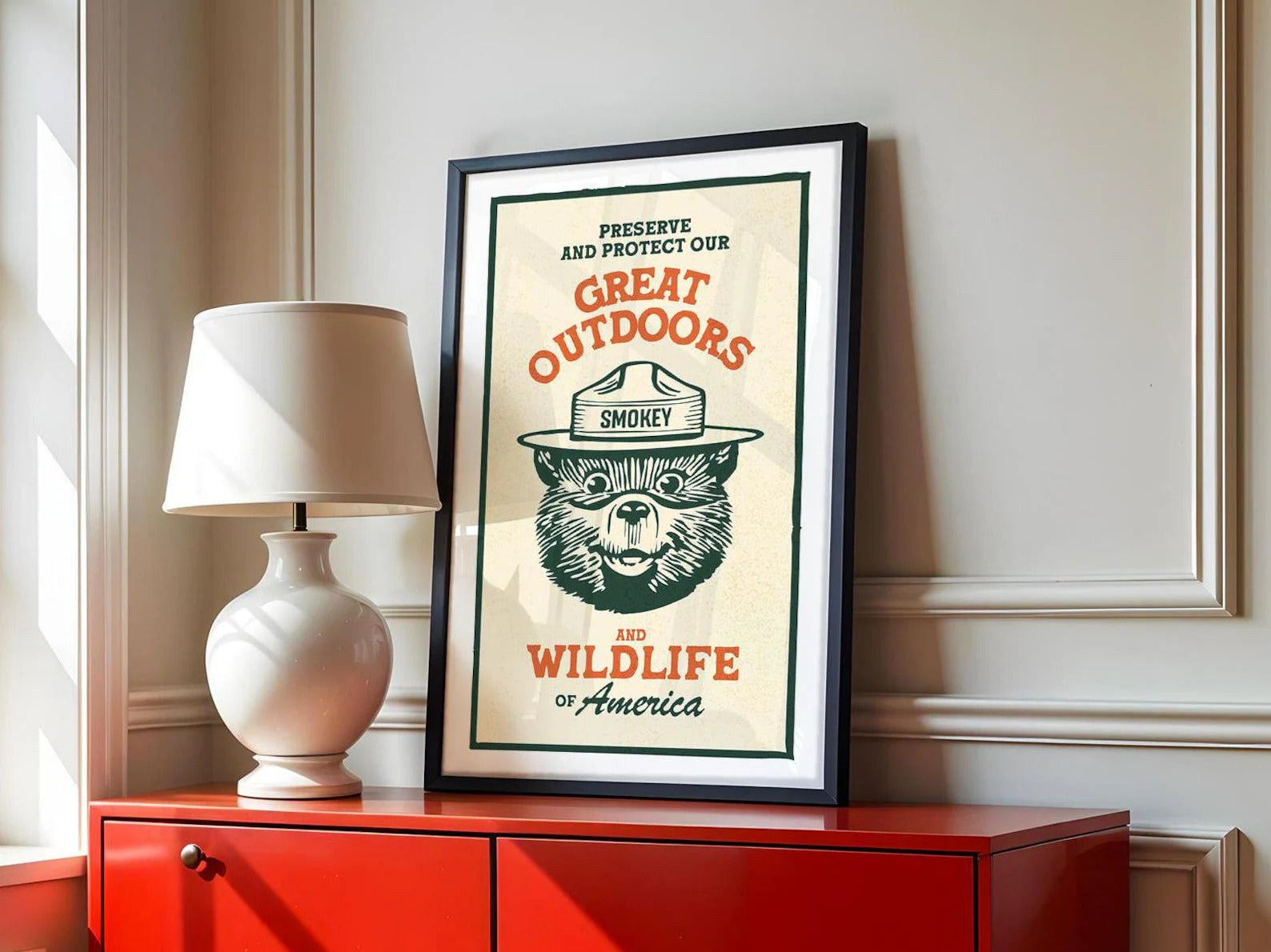 Vintage Smokey Bear Poster Canvas - Great Outdoors & Wildlife Preservation Ideal Gift for Hunters