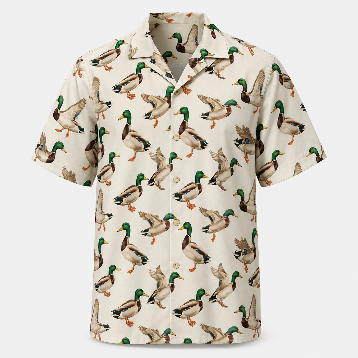 Mallard Duck Cream Waterfowl Polo Shirt VCP1047