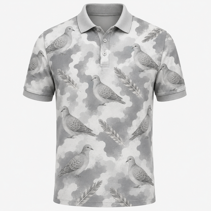 Mourning Dove Watercolor Camo Polo Shirt DVC005